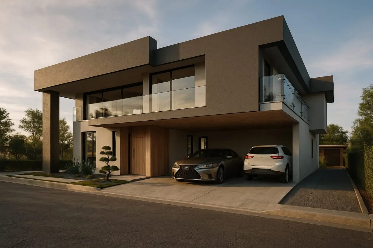 Diseño de fachada residencial contemporánea
